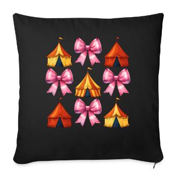 Coquettish Bow Circus Carnival Pink Bow - Sofa pillowcase 17,3'' x 17,3'' (45 x 45 cm) - black - Front
