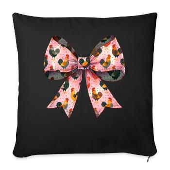 Coquette Bow Chicken Pattern Farm Farmer - Sofa pillowcase 17,3'' x 17,3'' (45 x 45 cm) - black - Front