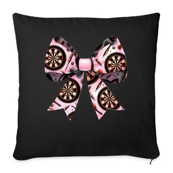Coquette Bogen Darts Spieler Dartscheibe Muster - Sofakissenbezug 45 x 45 cm - Schwarz - Vorne
