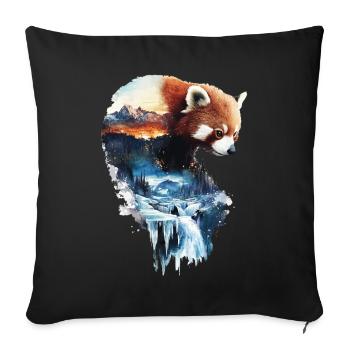 Roter Panda - Sofakissenbezug 45 x 45 cm - Schwarz - Vorne