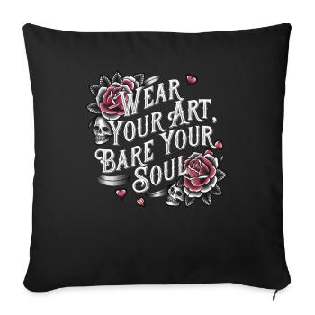 Tattoo Studio Tattoo Artist Tattoo Ideas - Sofa pillowcase 17,3'' x 17,3'' (45 x 45 cm) - black - Front