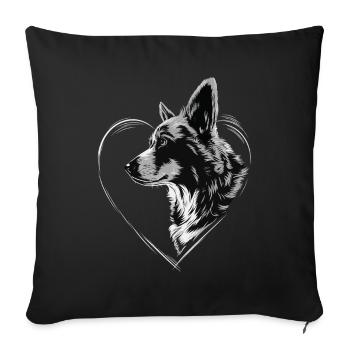 Corgi - Sofakissenbezug 45 x 45 cm - Schwarz - Vorne