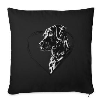 Dalmatiner - Sofakissenbezug 45 x 45 cm - Schwarz - Vorne