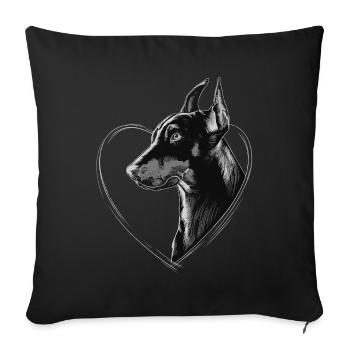 Dobermann - Sofakissenbezug 45 x 45 cm - Schwarz - Vorne