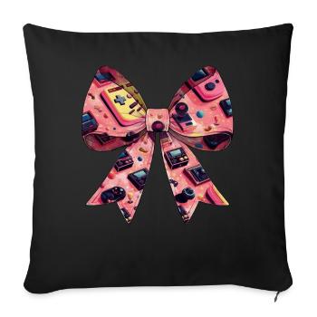 Coquette Bow Arcade Gaming Mothers Day Retro - Sofa pillowcase 17,3'' x 17,3'' (45 x 45 cm) - black - Front