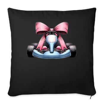 Coquette Bow Go Kart Racer Kart Fête des Mères Rose - Housse de coussin décorative 45 x 45 cm - noir - Devant