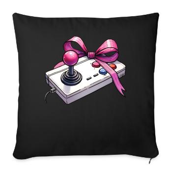 Coquette Bow Arcade Gaming Mothers Day Retro - Sofa pillowcase 17,3'' x 17,3'' (45 x 45 cm) - black - Front