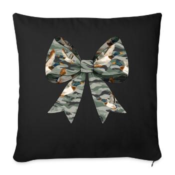 Coquette Bow Duck Hunting Hunter Camouflage Ribbon - Sofa pillowcase 17,3'' x 17,3'' (45 x 45 cm) - black - Front