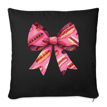 Coquette Bow Hot Dog Hotdog Muttertag Muster - Sofakissenbezug 45 x 45 cm - Schwarz - Vorne