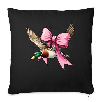 Coquette Bow Duck Hunting Hunter Pink Ribbon Mom - Sofa pillowcase 17,3'' x 17,3'' (45 x 45 cm) - black - Front