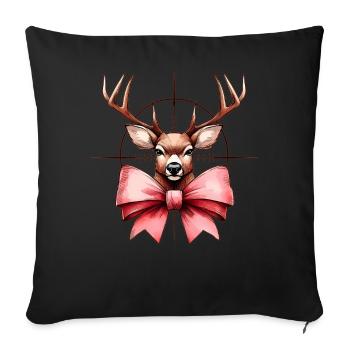 Coquette Bow Deer Hunting Hunter Pink Ribbon Mom - Sofa pillowcase 17,3'' x 17,3'' (45 x 45 cm) - black - Front