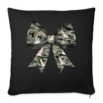 Coquette Bow Duck Hunting Hunter Camouflage Ribbon - Sofa pillowcase 17,3'' x 17,3'' (45 x 45 cm) - black - Front