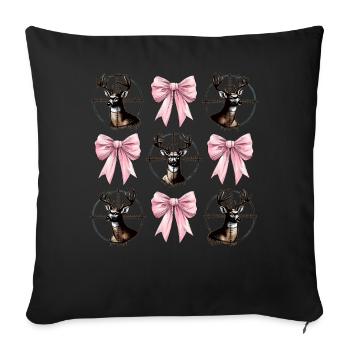 Coquette Bow Deer Hunting Hunter Pink Ribbon Mom - Sofa pillowcase 17,3'' x 17,3'' (45 x 45 cm) - black - Front