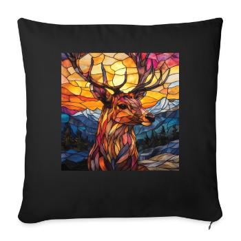 Reh - Sofakissenbezug 45 x 45 cm - Schwarz - Vorne