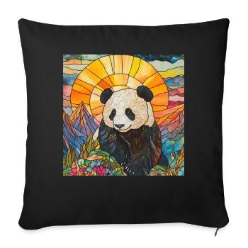 Panda - Sofakissenbezug 45 x 45 cm - Schwarz - Vorne