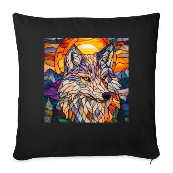 Wolf - Sofakissenbezug 45 x 45 cm - Schwarz - Vorne