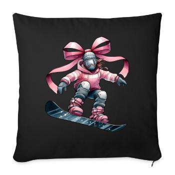 Coquette Bogen Snowboarding Mütter Tag Snowboarder - Sofakissenbezug 45 x 45 cm - Schwarz - Vorne