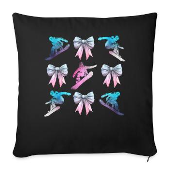 Coquette Bogen Snowboarding Mütter Tag Snowboarder - Sofakissenbezug 45 x 45 cm - Schwarz - Vorne