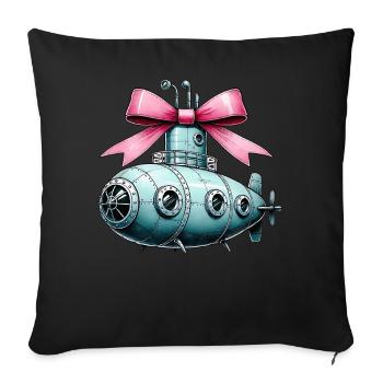 Coquette Bow Submarine Mothers Day Pink Bow Mom - Sofa pillowcase 17,3'' x 17,3'' (45 x 45 cm) - black - Front