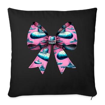 Coquette Bow Submarine Mother's Day Pattern Pink - Sofa pillowcase 17,3'' x 17,3'' (45 x 45 cm) - black - Front