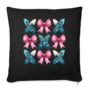 Coquette Bogen Surfen Mütter Tag Surfboarder - Sofakissenbezug 45 x 45 cm - Schwarz - Vorne