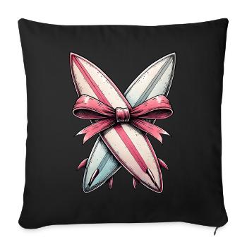 Coquette Bogen Surfen Mütter Tag Surfboarder - Sofakissenbezug 45 x 45 cm - Schwarz - Vorne