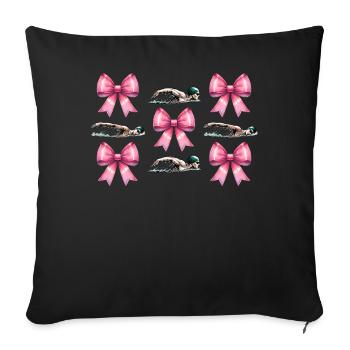 Coquette Bow Swim Float Swim Pink - Sofa pillowcase 17,3'' x 17,3'' (45 x 45 cm) - black - Front