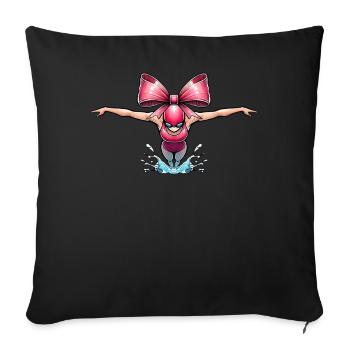 Coquette Bow Swim Float Swim Rose - Housse de coussin décorative 45 x 45 cm - noir - Devant