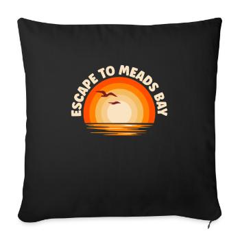 I'm fleeing to Meads Bay - Sofa pillowcase 17,3'' x 17,3'' (45 x 45 cm) - black - Front