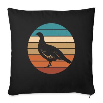 Auerhahn - Sofakissenbezug 45 x 45 cm - Schwarz - Vorne