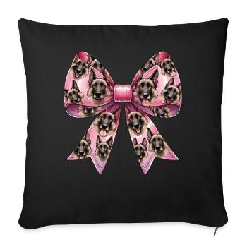 Coquette Bow Belgian Malinois Dog Mom Pattern - Sofa pillowcase 17,3'' x 17,3'' (45 x 45 cm) - black - Front