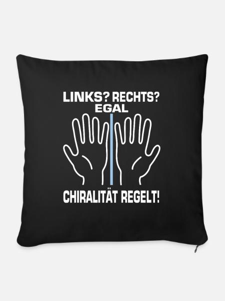 Chirality regulates! Chemistry Chemist - Sofa pillowcase 17,3'' x 17,3'' (45 x 45 cm) - black