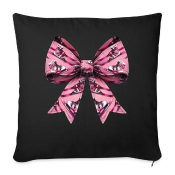 Coquette Bow Skiing Ski Mom Mothers Day Pattern - Sofa pillowcase 17,3'' x 17,3'' (45 x 45 cm) - black - Front