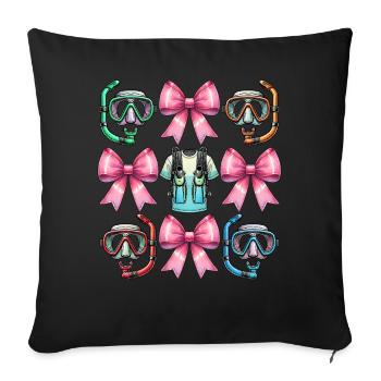 Coquette Bow Schnorcheln Schnorchel Mütter Tag - Sofakissenbezug 45 x 45 cm - Schwarz - Vorne