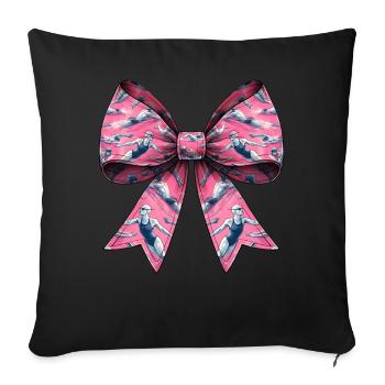 Coquette Loop Natation Nageurs Natation - Housse de coussin décorative 45 x 45 cm - noir - Devant