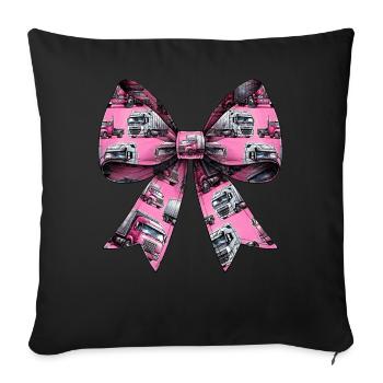 Coquette Bow Trucker Truck Driver Pattern Pink - Sofa pillowcase 17,3'' x 17,3'' (45 x 45 cm) - black - Front