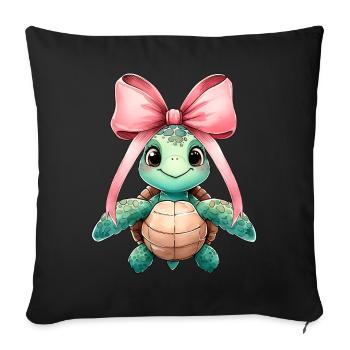 Coquette Bogen Schildkröte Meeresschildkröte - Sofakissenbezug 45 x 45 cm - Schwarz - Vorne