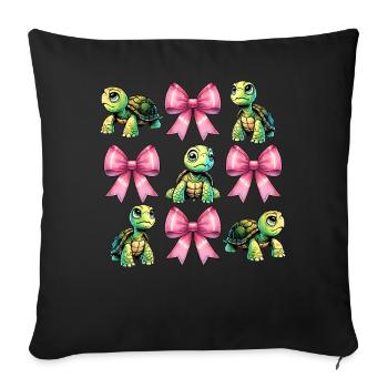 Coquette Bogen Schildkröte Meeresschildkröte - Sofakissenbezug 45 x 45 cm - Schwarz - Vorne
