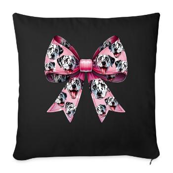 Coquette Bow Dalmatian Dog Mom Pattern Pink - Sofa pillowcase 17,3'' x 17,3'' (45 x 45 cm) - black - Front