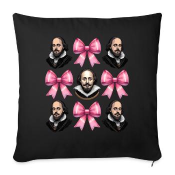 Kokette Schleife Shakespeare Literatur Rosa - Sofakissenbezug 45 x 45 cm - Schwarz - Vorne