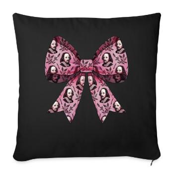 Coquettish Bow Shakespeare Literature Pink - Sofa pillowcase 17,3'' x 17,3'' (45 x 45 cm) - black - Front