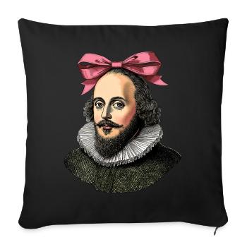 Arc Coquet Shakespeare Littérature Rose - Housse de coussin décorative 45 x 45 cm - noir - Devant