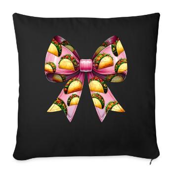 Coquette Bow Tacos Mexican Food Pattern - Sofa pillowcase 17,3'' x 17,3'' (45 x 45 cm) - black - Front