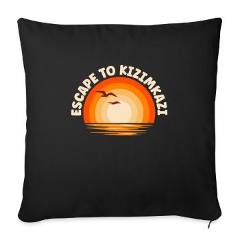 Je fuis à Kizimkazi - Housse de coussin décorative 45 x 45 cm - noir - Devant