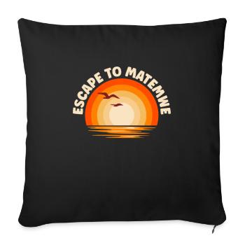 I flee to Matemwe - Sofa pillowcase 17,3'' x 17,3'' (45 x 45 cm) - black - Front
