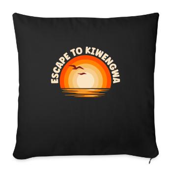 Je fuis à Kiwengwa - Housse de coussin décorative 45 x 45 cm - noir - Devant
