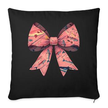 Coquette Bow Fishing Fishing Fish Pink - Sofa pillowcase 17,3'' x 17,3'' (45 x 45 cm) - black - Front