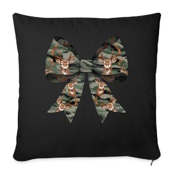 Coquette Bow Deer Hunting Hunter Camouflage Ribbon - Sofa pillowcase 17,3'' x 17,3'' (45 x 45 cm) - black - Front