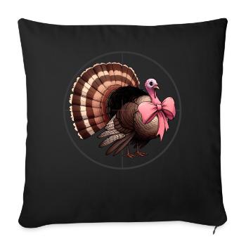 Coquette Bogen Truthahnjagd Jäger Rosa - Sofakissenbezug 45 x 45 cm - Schwarz - Vorne