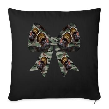 Coquette Bow Turkey Hunting Hunter Camouflage - Sofa pillowcase 17,3'' x 17,3'' (45 x 45 cm) - black - Front